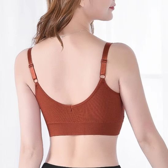 Brassière yoga orange bretelles ajustables