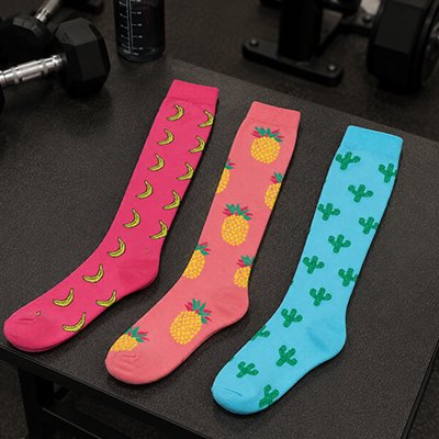 Chaussette de compression motifs colorés