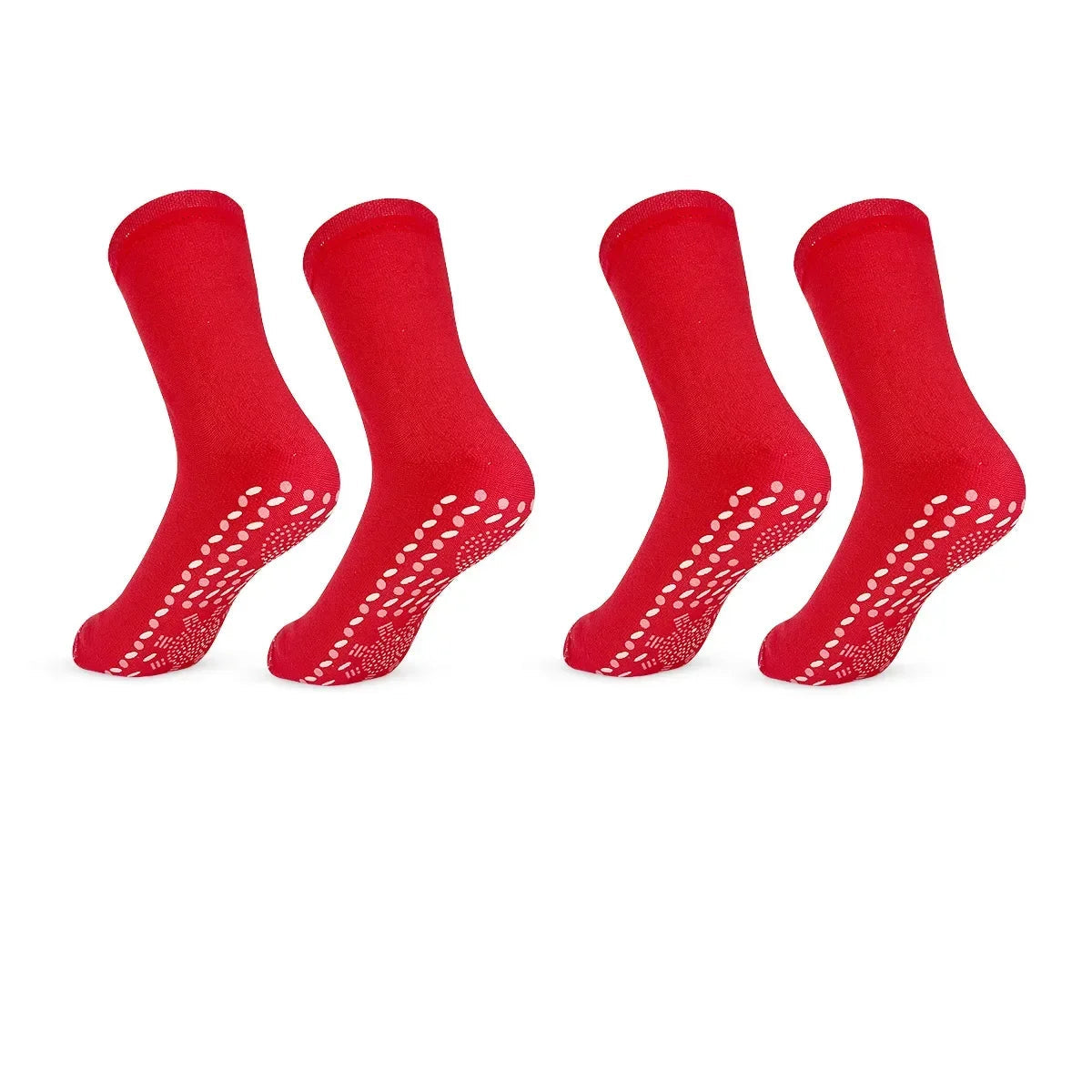 Chaussette massage pied rouge avec picots de réflexologie plantaire 2 paires