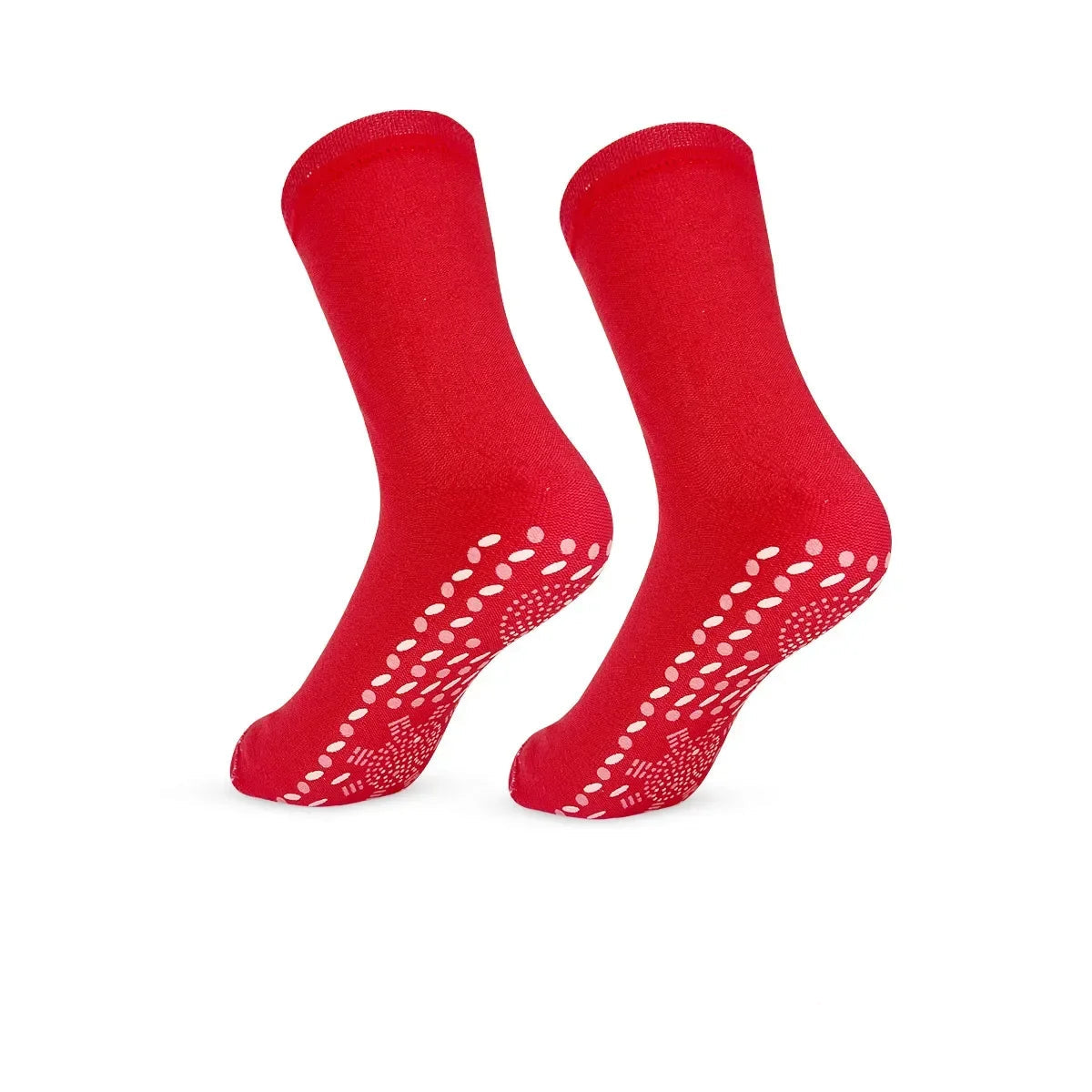 Chaussette massage pied rouge avec picots de réflexologie plantaire