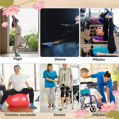 Chaussette massante yoga pilates barre femme enceinte senior hôpital usages multiples