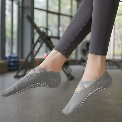 Chaussette yoga antidérapante grise