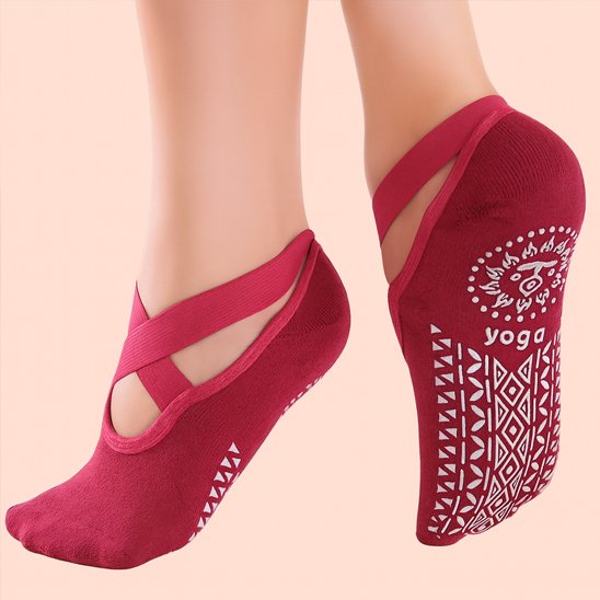 Chaussette yoga rose antidérapante