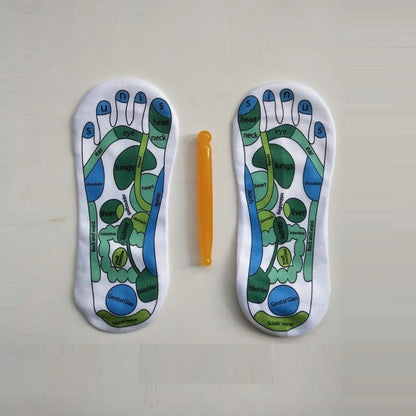 chaussette carte réflexologie plantaire bâton de massage