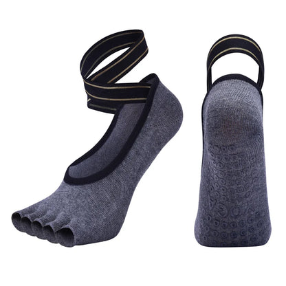Chaussettes yoga antidérapantes multicolores - 6 coloris disponibles noir vert rouge beige gris blanc