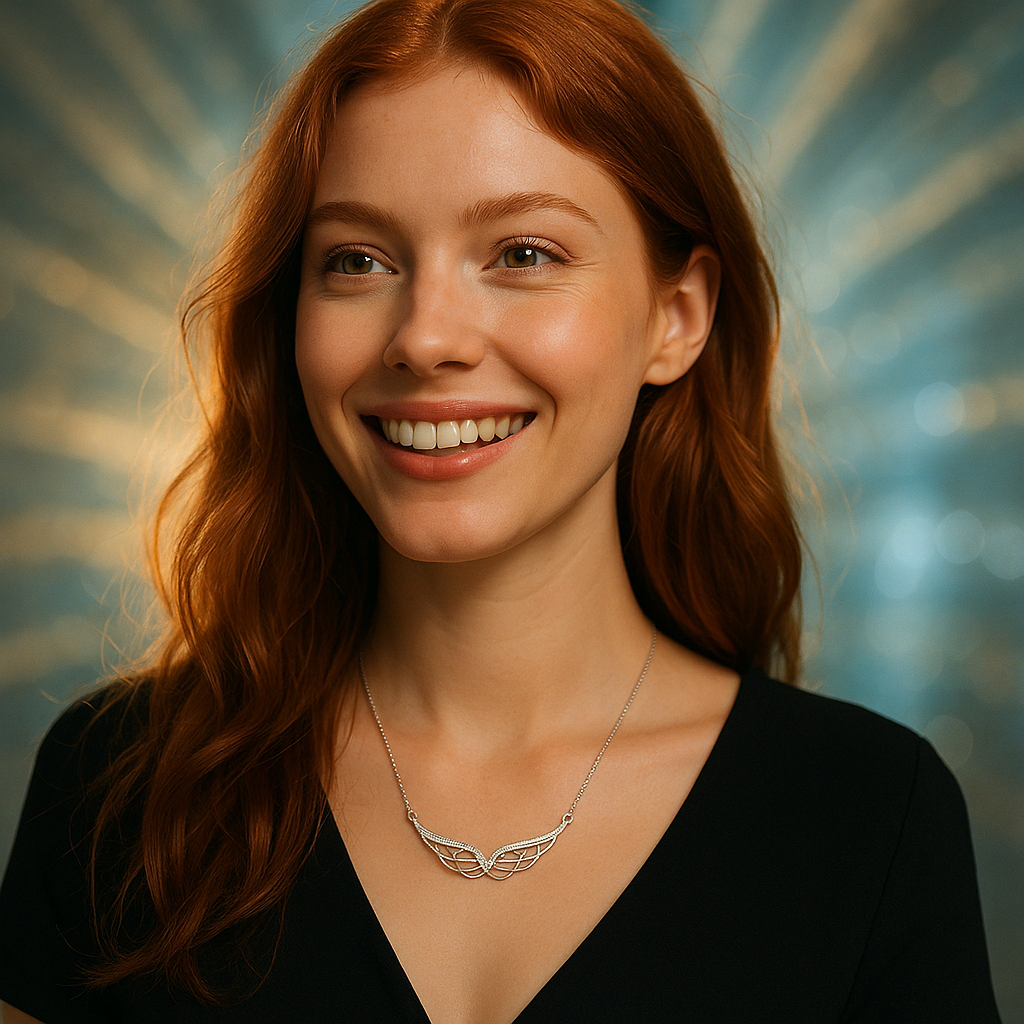 Collier femme argent sterling 925 ailes d'ange déesse rousse