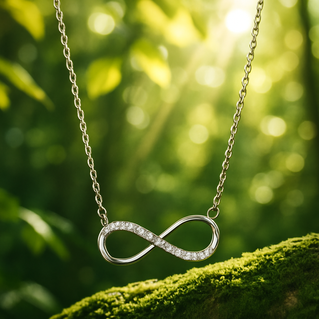 Collier argent femme symbole infini zircons
