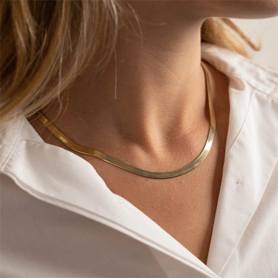 collier femme acier inoxydable ras-de-cou doré