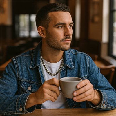 collier homme chaine cubaine