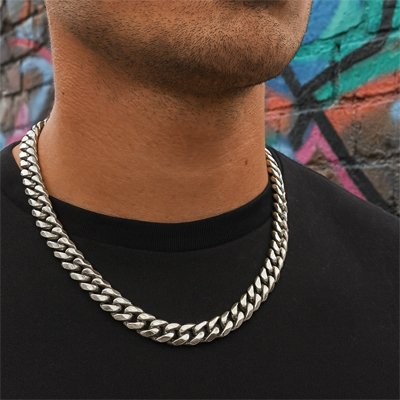 collier homme chaine cubaine