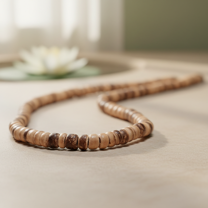 Collier posé, fond zen