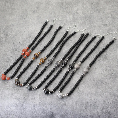 Colliers perle homme pierres naturelles onyx – 5 variantes - bijou protection énergétique