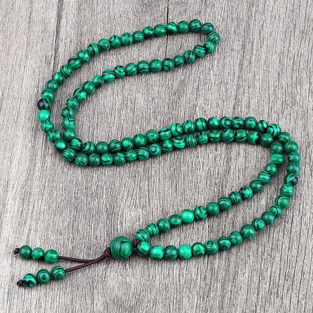 Collier perle malachite support bois rustique espace zen naturel – pierre protectrice