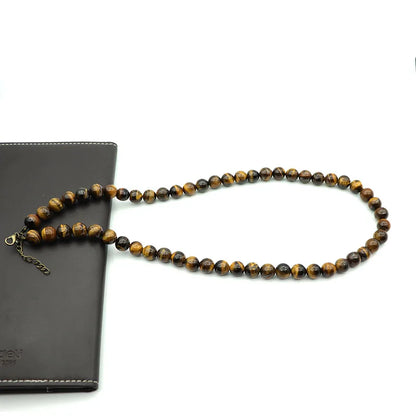 Collier pierre naturelle perles oeil de tigre force et protection énergétique
