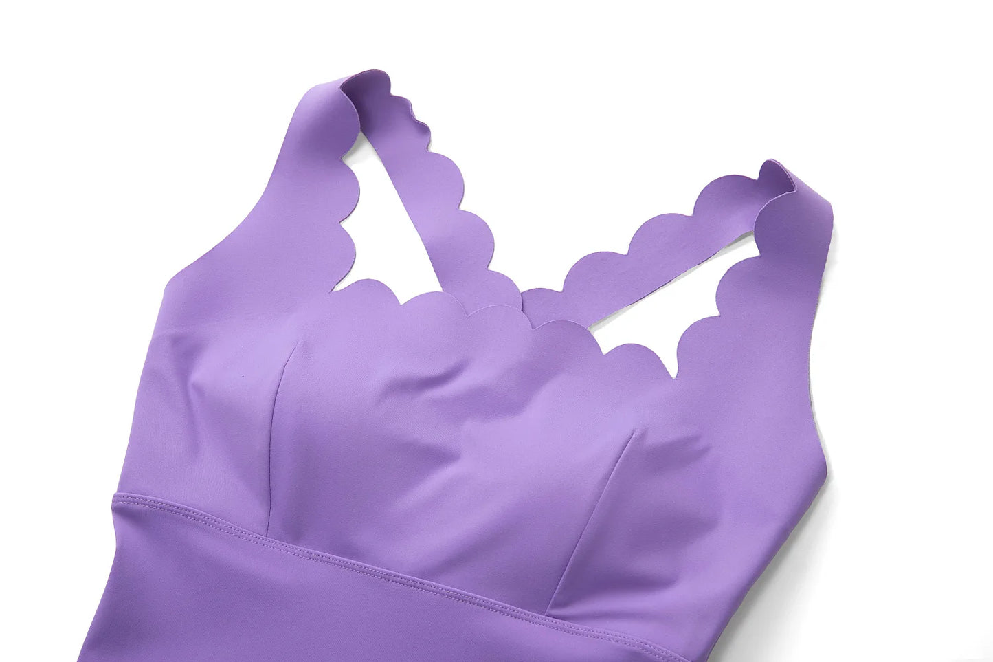 Combi yoga femme mauve tissu seconde peau extensible