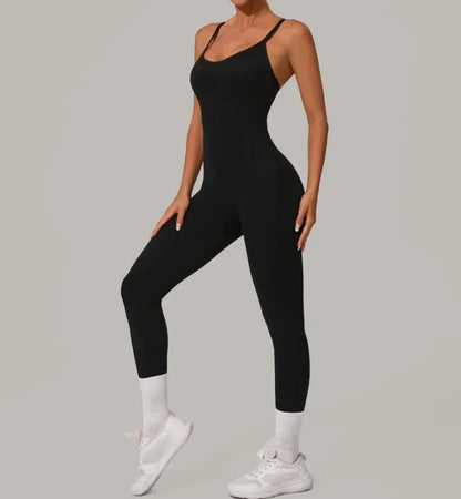 Combinaison legging femme noire effet gainant