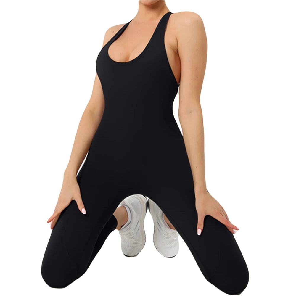 Combinaison leggings femme sport fitness posture yoga liberté de mouvement