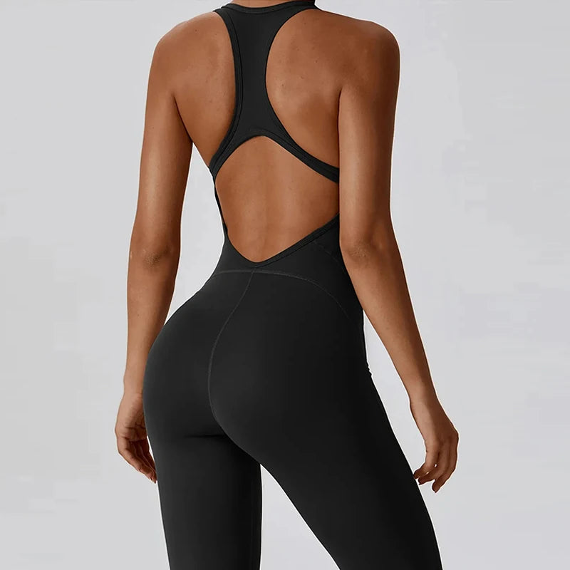 Combinaison leggings femme taille haute dos nageur