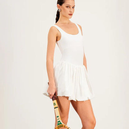 Combinaison sport femme jupe blanche