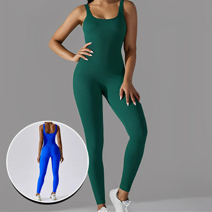 Combinaison yoga femme vert pour le sport  body pour fitness yoga gym 