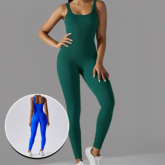 Combinaison yoga femme vert pour le sport  body pour fitness yoga gym 