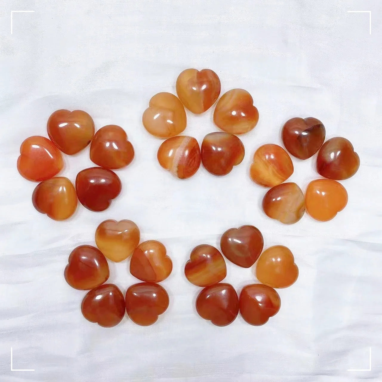 Cœurs de joie en cornaline orange – décoration zen et chakra sacré