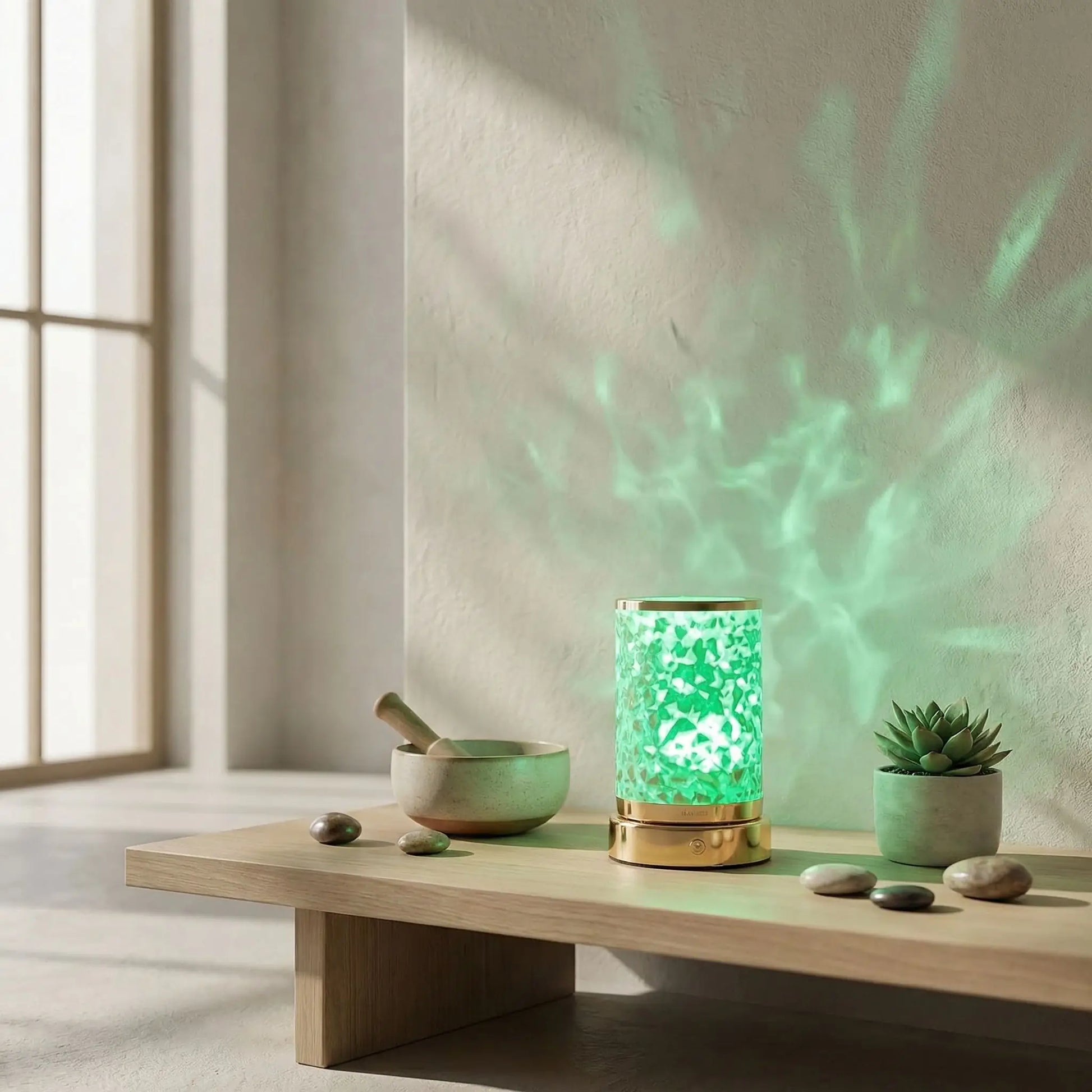 Lampe ambiance zen créant une atmosphère apaisante dans un espace yoga