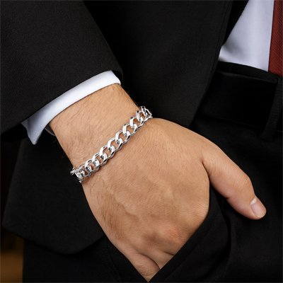 gourmette homme argent