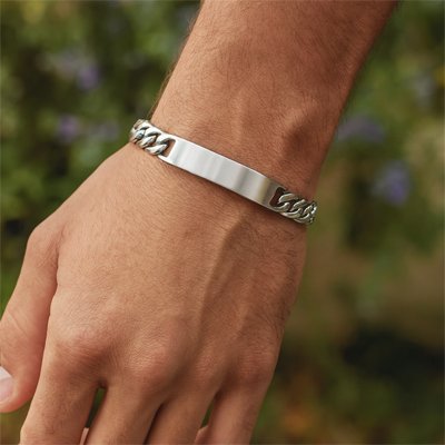 gourmette homme acier inoxydable argent