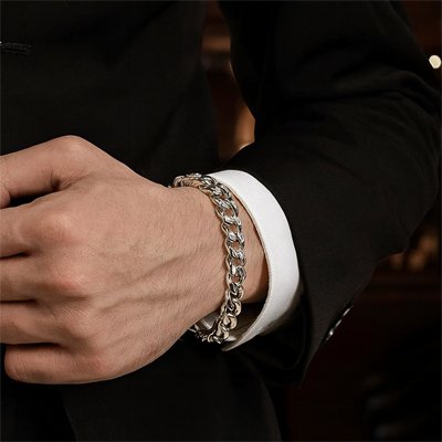 gourmette homme argent