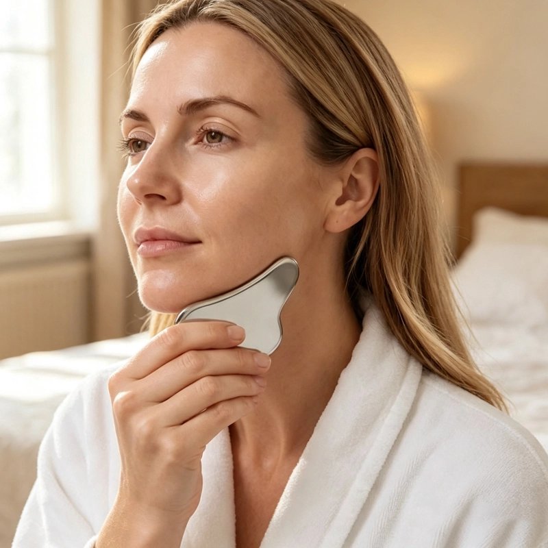 Gua sha effet liftant femme 