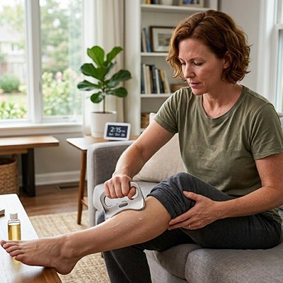 Gua sha femme jambe circulation drainage lymphatique