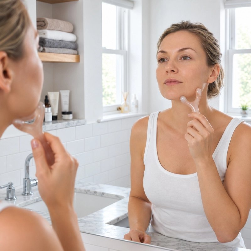 Gua sha femme soin du visage quotidien