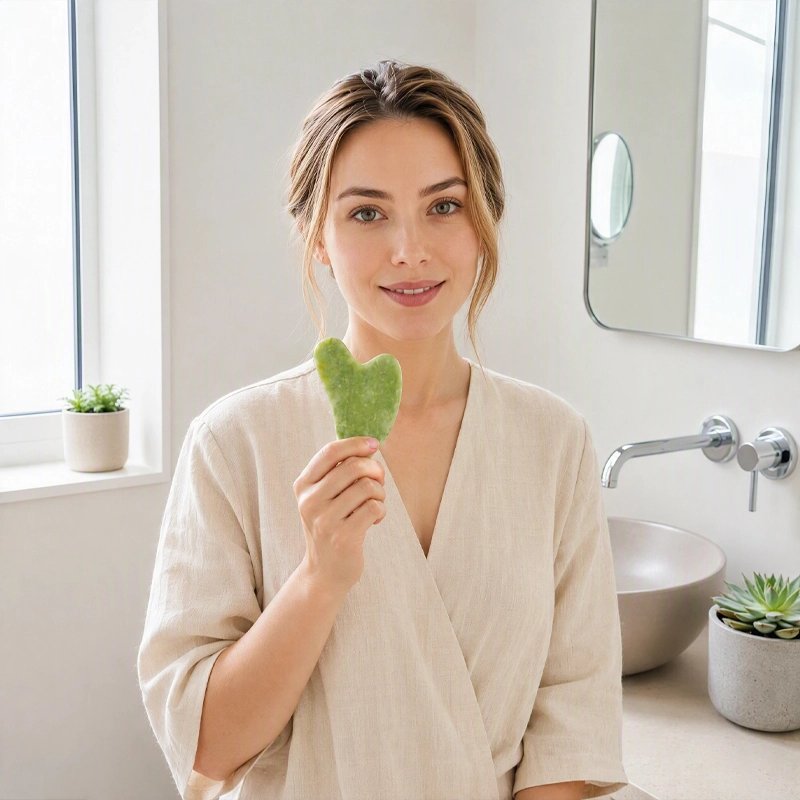 Gua sha femme soin visage pierre naturel