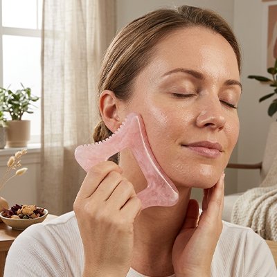Gua sha femme visage apaisant soin peau