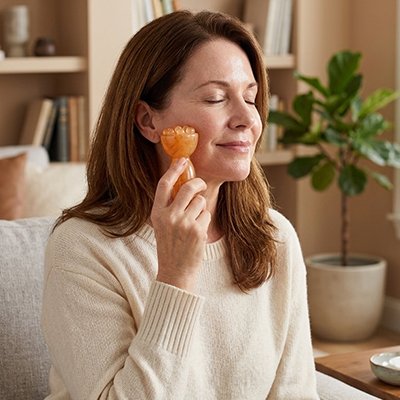 Gua sha femme visage résine stimulation circulation peau douce