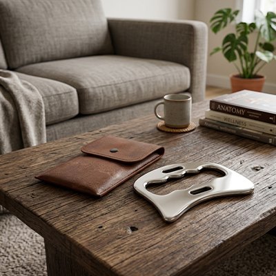 Gua sha forme ergonomique métallique