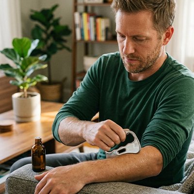 Gua sha massage bras homme design ergonomique