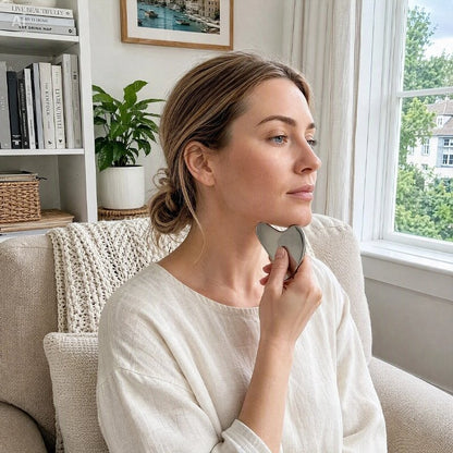 Gua sha métallique femme visage soin de la peau anti rides
