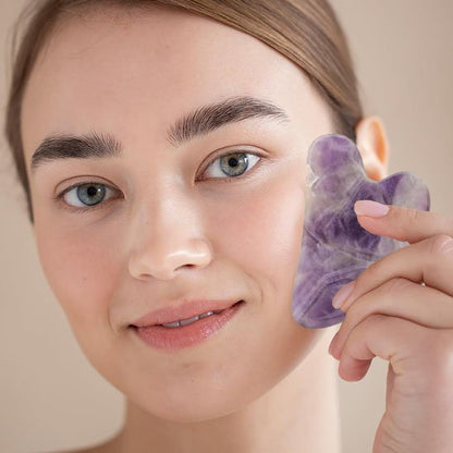 gua sha soin du visage améthyste anti-ride relaxant fermeté