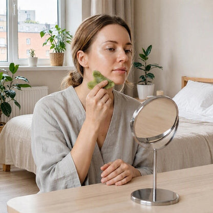 Gua sha soin visage effet liftant jade vert