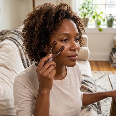 Gua sha visage effet anti ride peau lissé