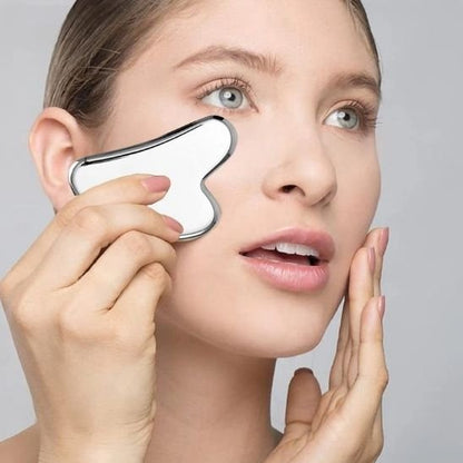 gua sha visage ergonomique métallique anti âge