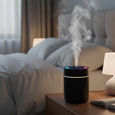 Humidificateur d'air chambre noir​ diffuseur huile essentiel