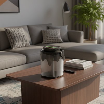 Humidificateur d'air​ sur table de salon 