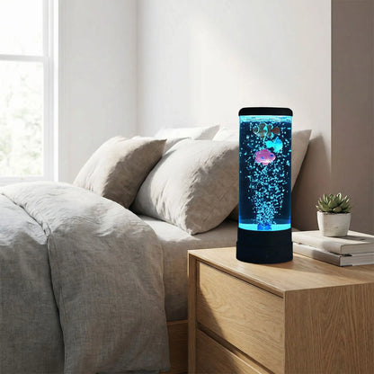 Lampe à lave aquarium décorative avec poissons artificiels apaisants

