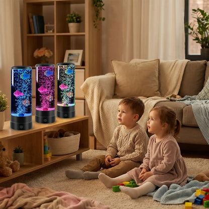 Lampe à lave aquarium multicolore veilleuse enfant ambiance joyeuse
