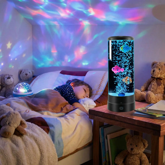 Lampe à lave aquarium multicolore veilleuse enfant sommeil
