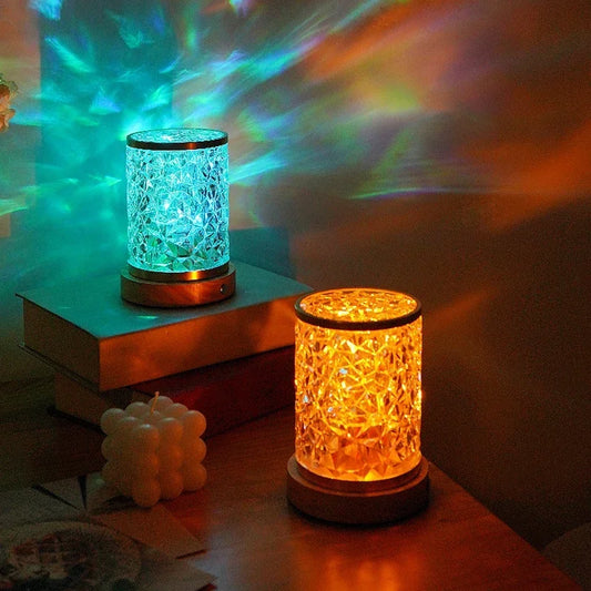 Lampe ambiance zen avec projection  aurore boréale LED pour décoration relaxante