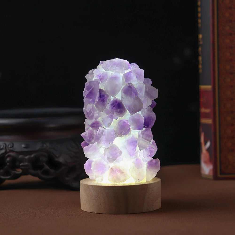 Lampe anti stress améthyste lithothérapie bien-être